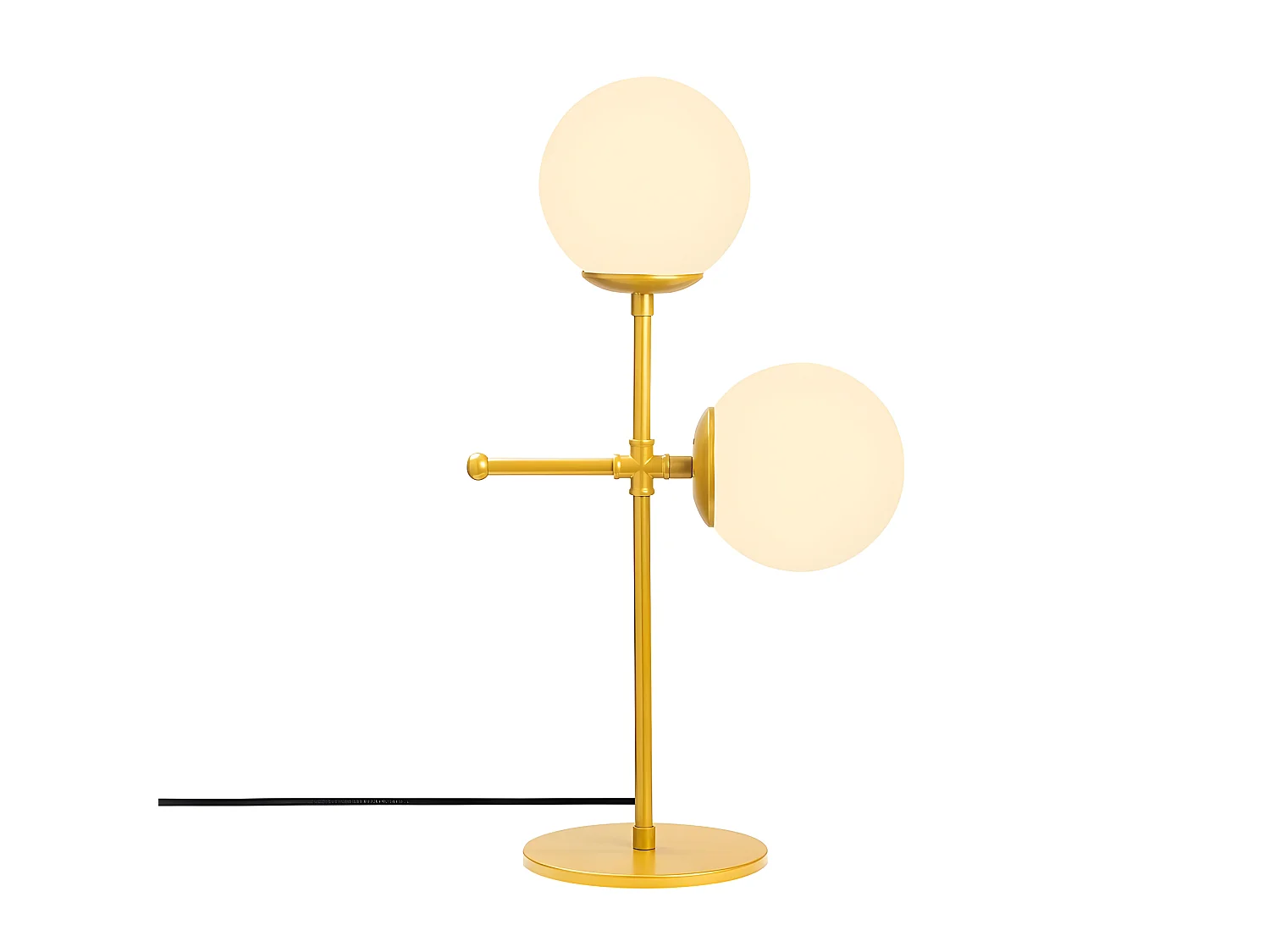 Lampe à poser Garet avec structure en métal et sphères en verre 2xE27 - Or