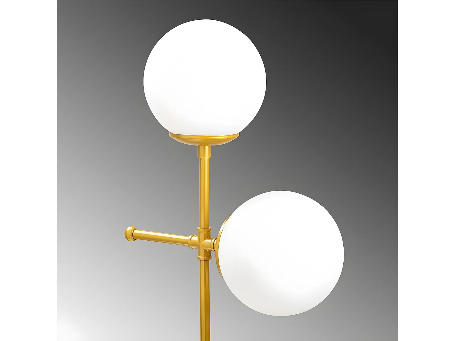 Lampe à poser Garet avec structure en métal et sphères en verre 2xE27 - Or