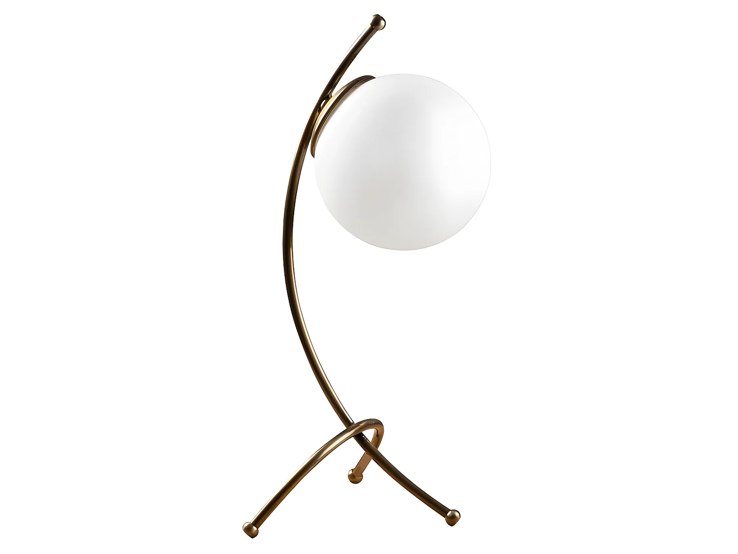 Lampe à poser Kelen avec structure moderne en métal et sphère en verre 1xE27 - Or
