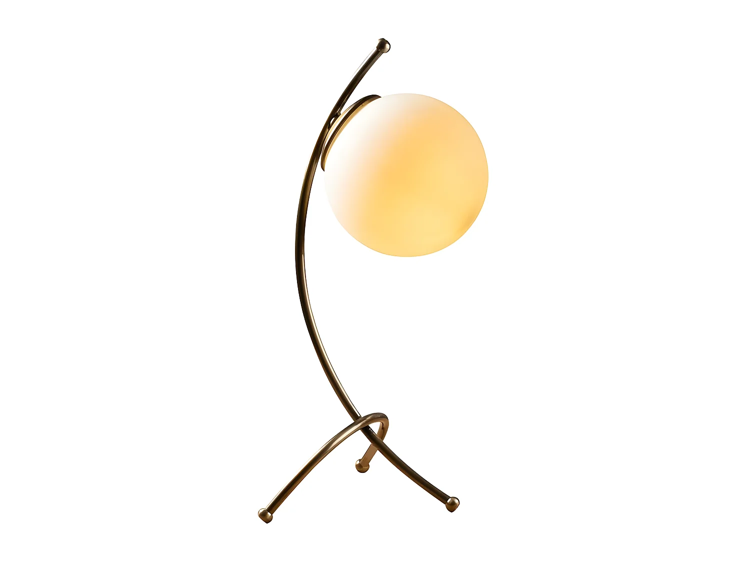 Lampe à poser Kelen avec structure moderne en métal et sphère en verre 1xE27 - Or