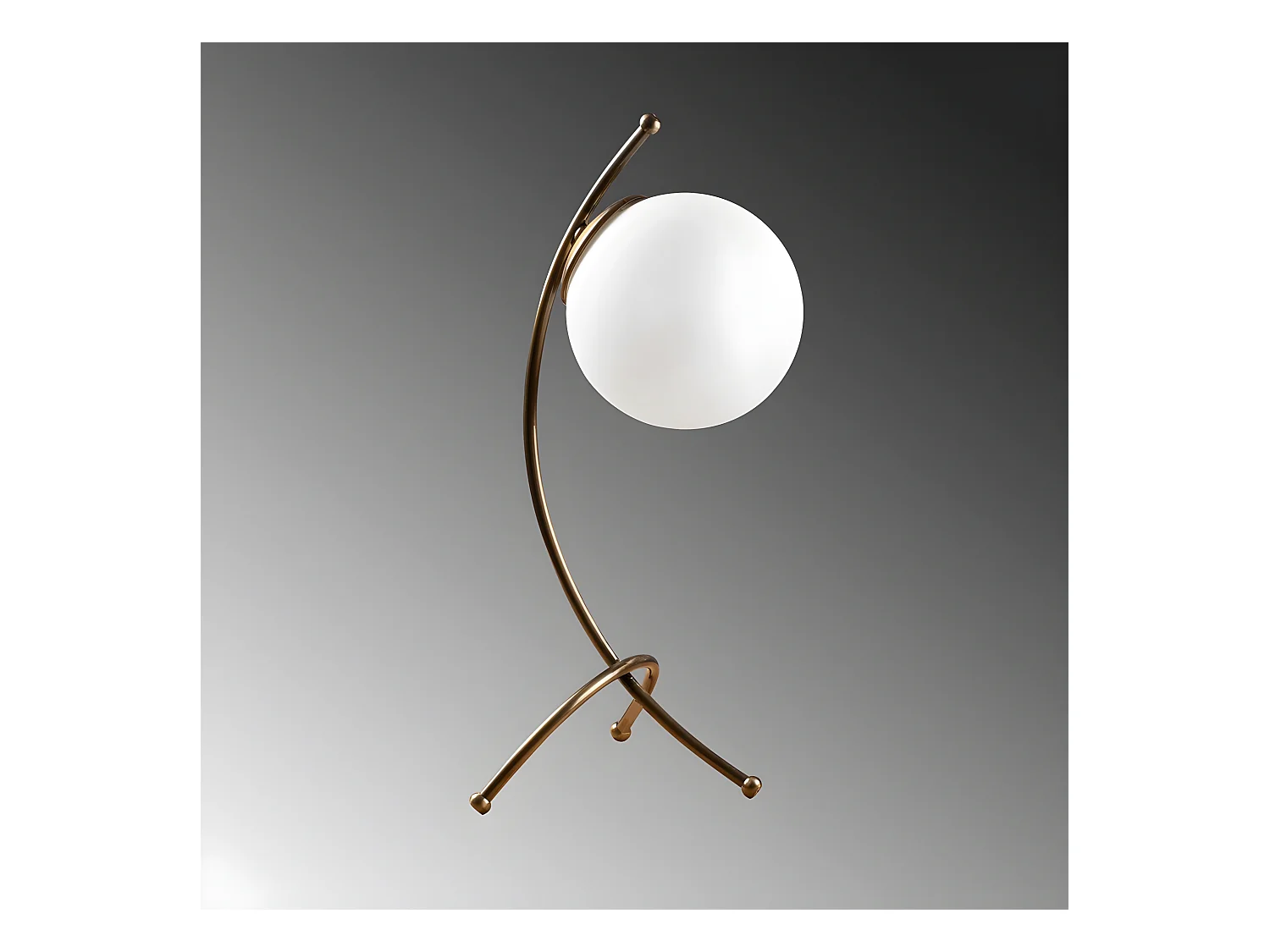 Lampe à poser Kelen avec structure moderne en métal et sphère en verre 1xE27 - Or