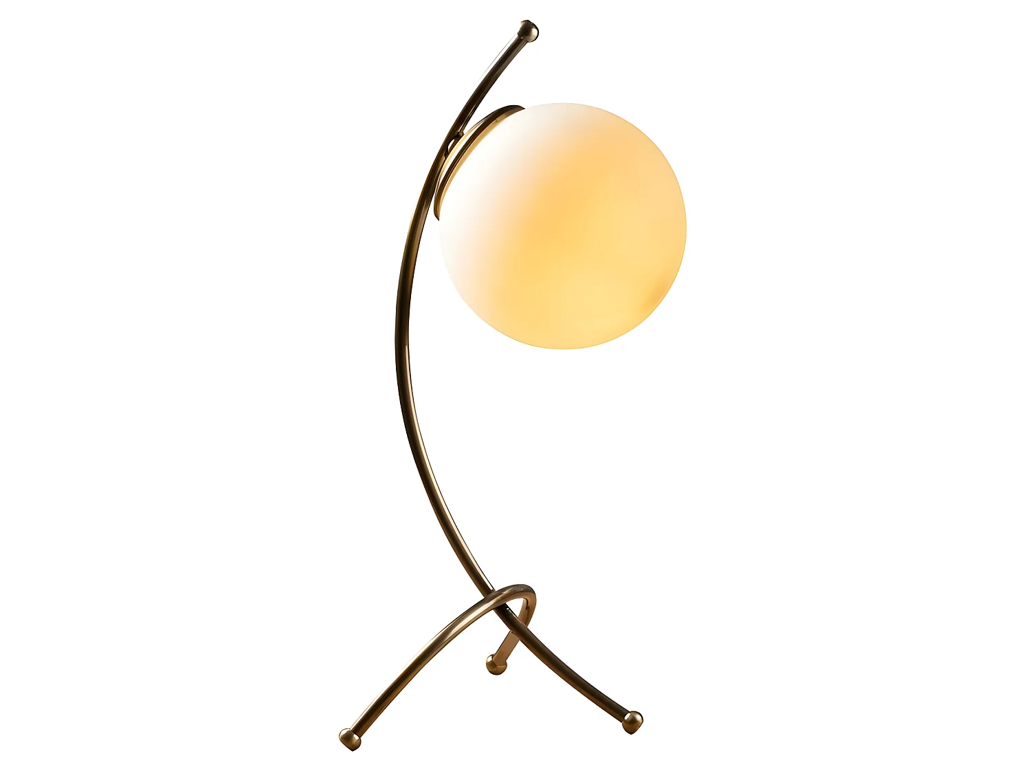 Lampe à poser Kelen avec structure moderne en métal et sphère en verre 1xE27 - Or