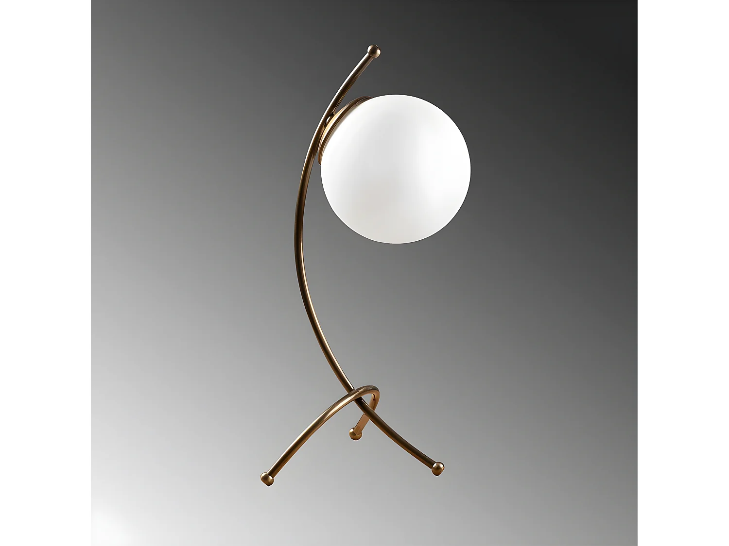 Lampe à poser Kelen avec structure moderne en métal et sphère en verre 1xE27 - Or