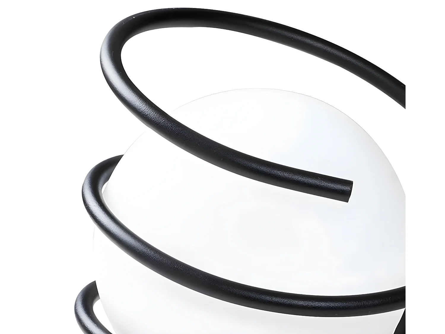 Lampe à poser Galene avec structure en spirale et sphère en verre 1xE27 - Noir