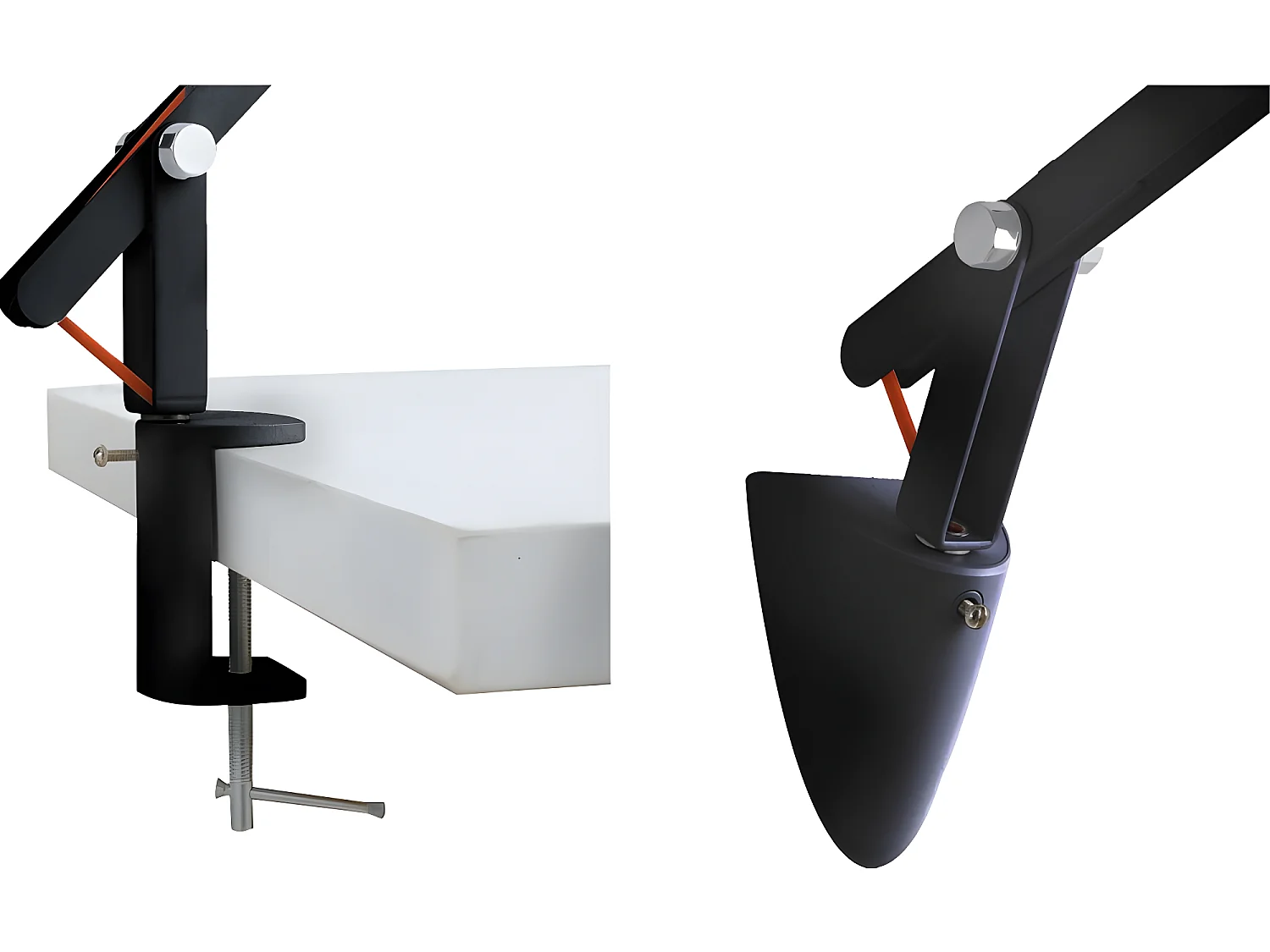 Flexo LED Litrobo 6W 540lm 4000K orientable con base redonda o en forma de pinza - Negro