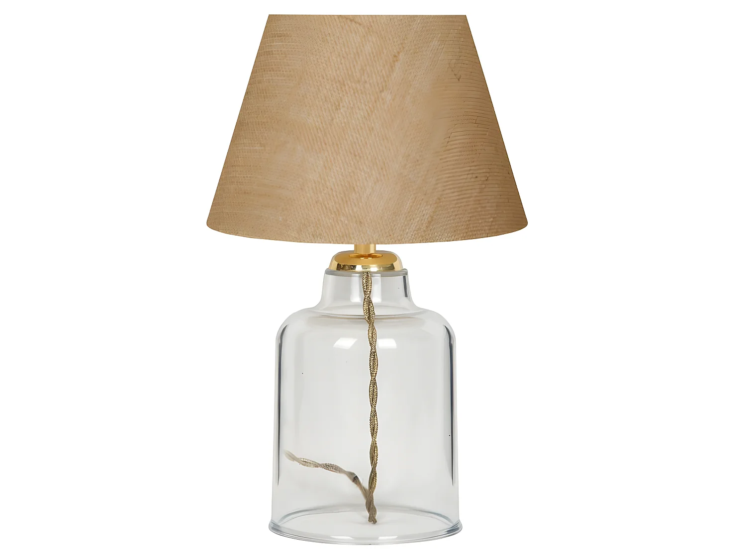 Lampe à poser Damiso avec base en plastique et abat-jour en tissu 1xE14 - Crème