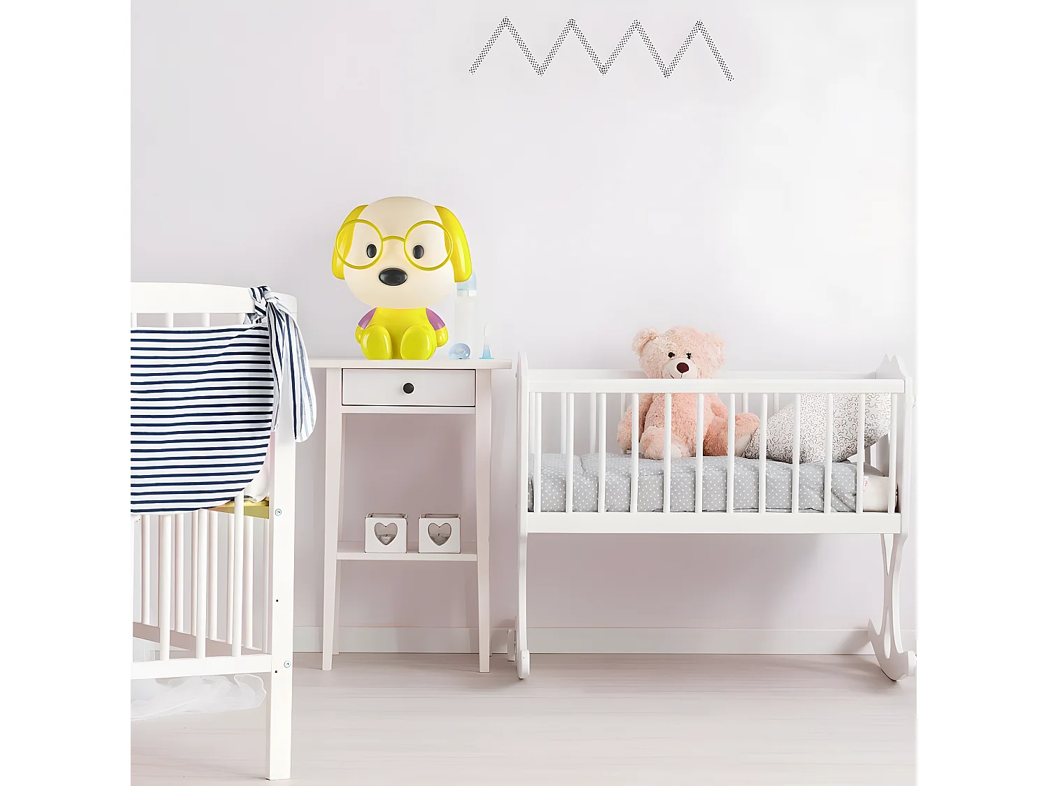 Lampe à poser enfant en forme de chien 1xE14 - Jaune
