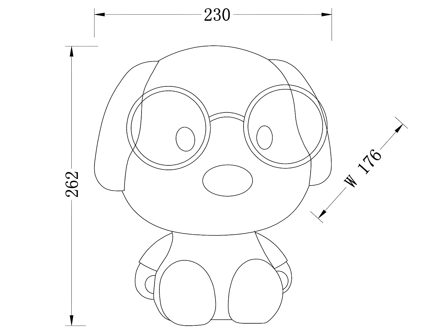 Lámpara de mesa infantil con forma de perro 1xE14 - Amarillo