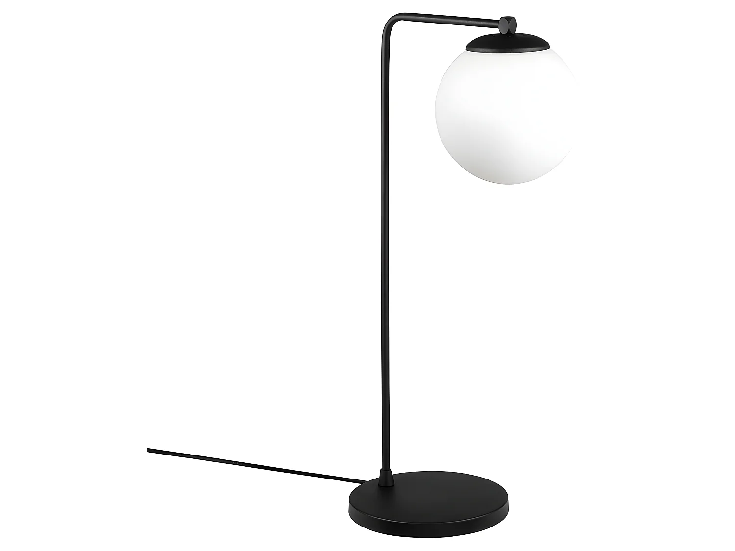 Lampe à poser Marga de style nordique avec sphère en verre 1xE27 - Noir