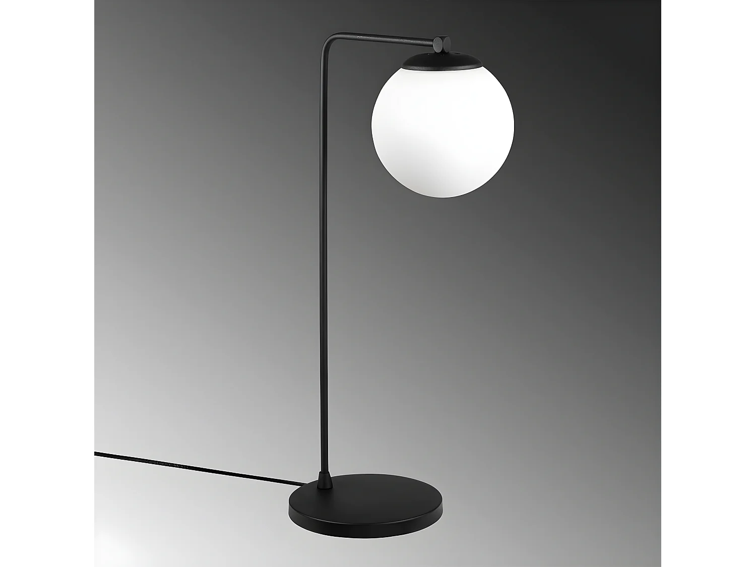 Lampe à poser Marga de style nordique avec sphère en verre 1xE27 - Noir