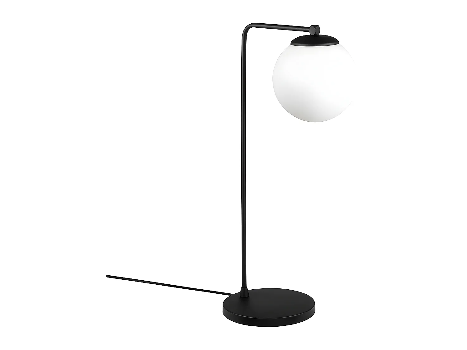 Lampe à poser Marga de style nordique avec sphère en verre 1xE27 - Noir
