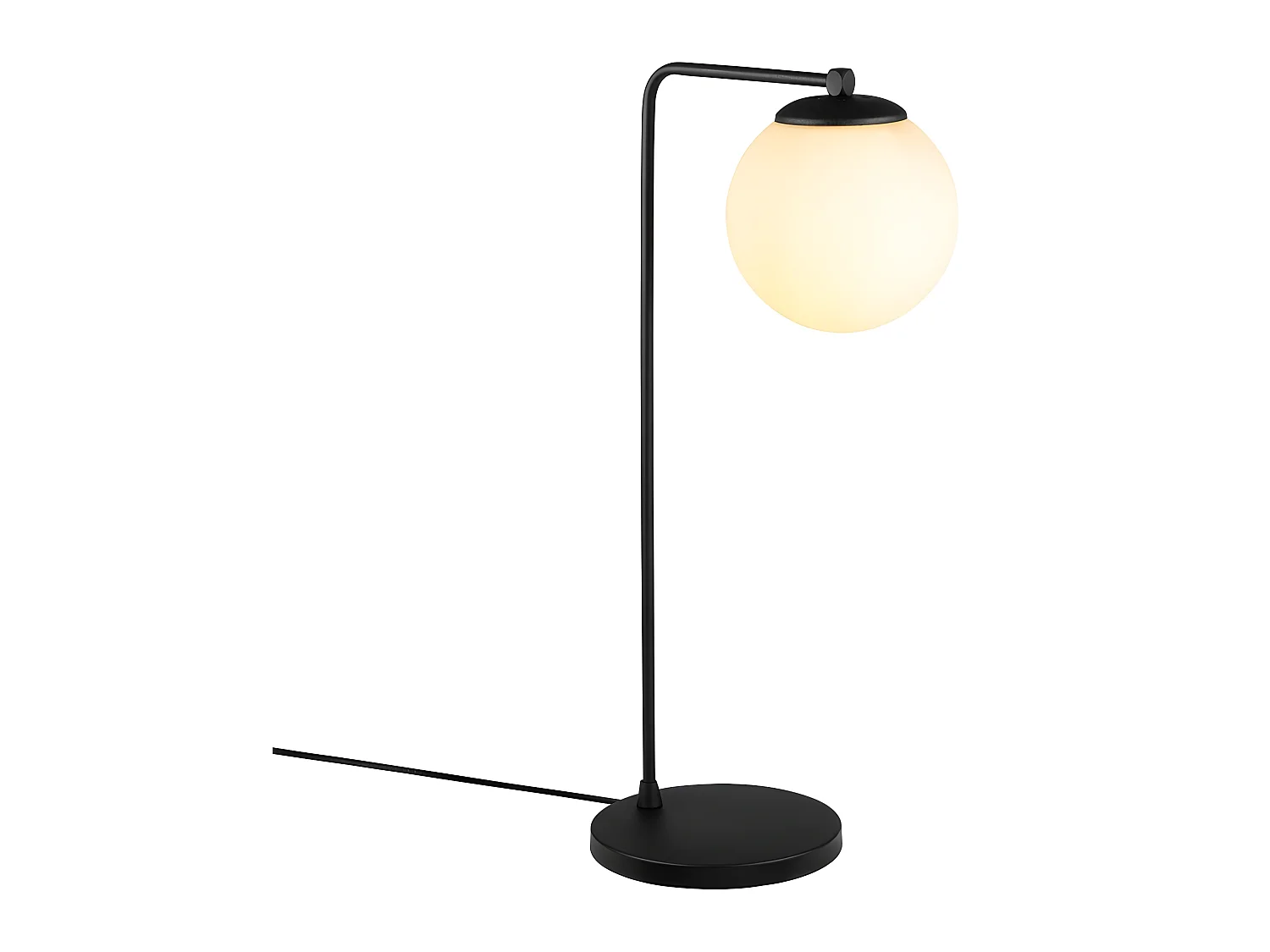 Lampe à poser Marga de style nordique avec sphère en verre 1xE27 - Noir