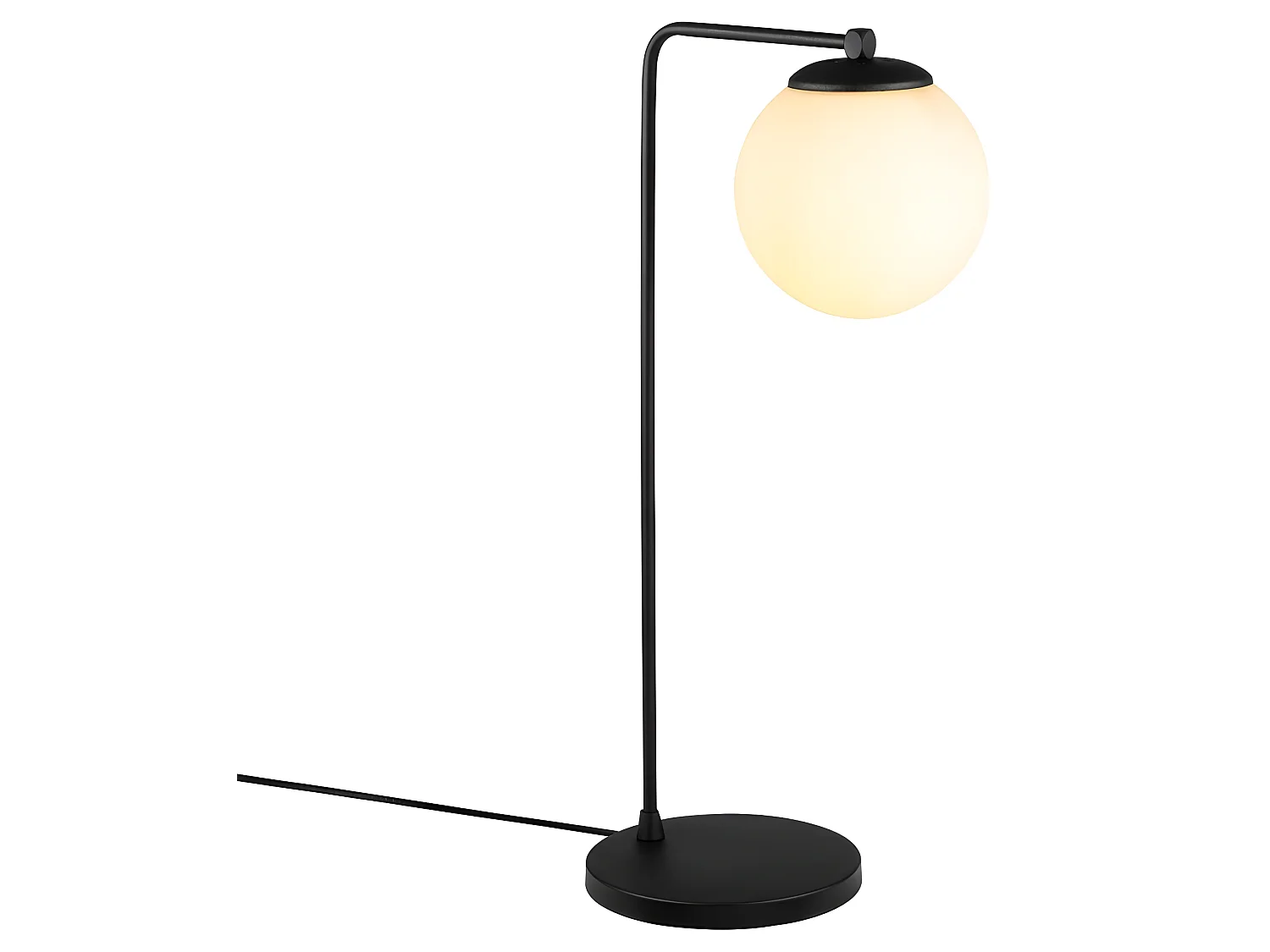 Marga Nordic style tafellamp met glazen bol 1xE27 - Zwart