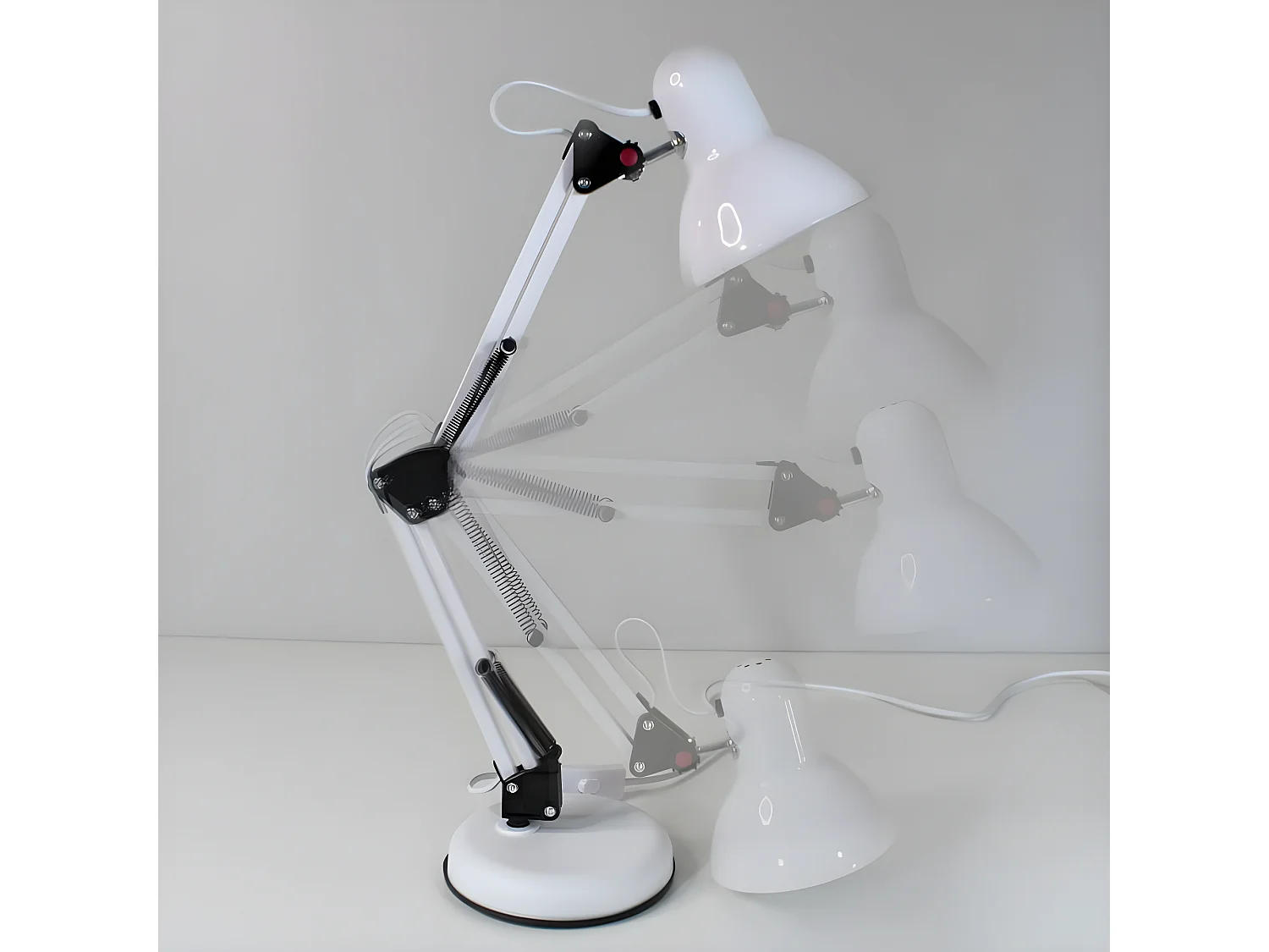 Lampe de bureau articulée Avati avec structure en métal 1xE27 - Blanc