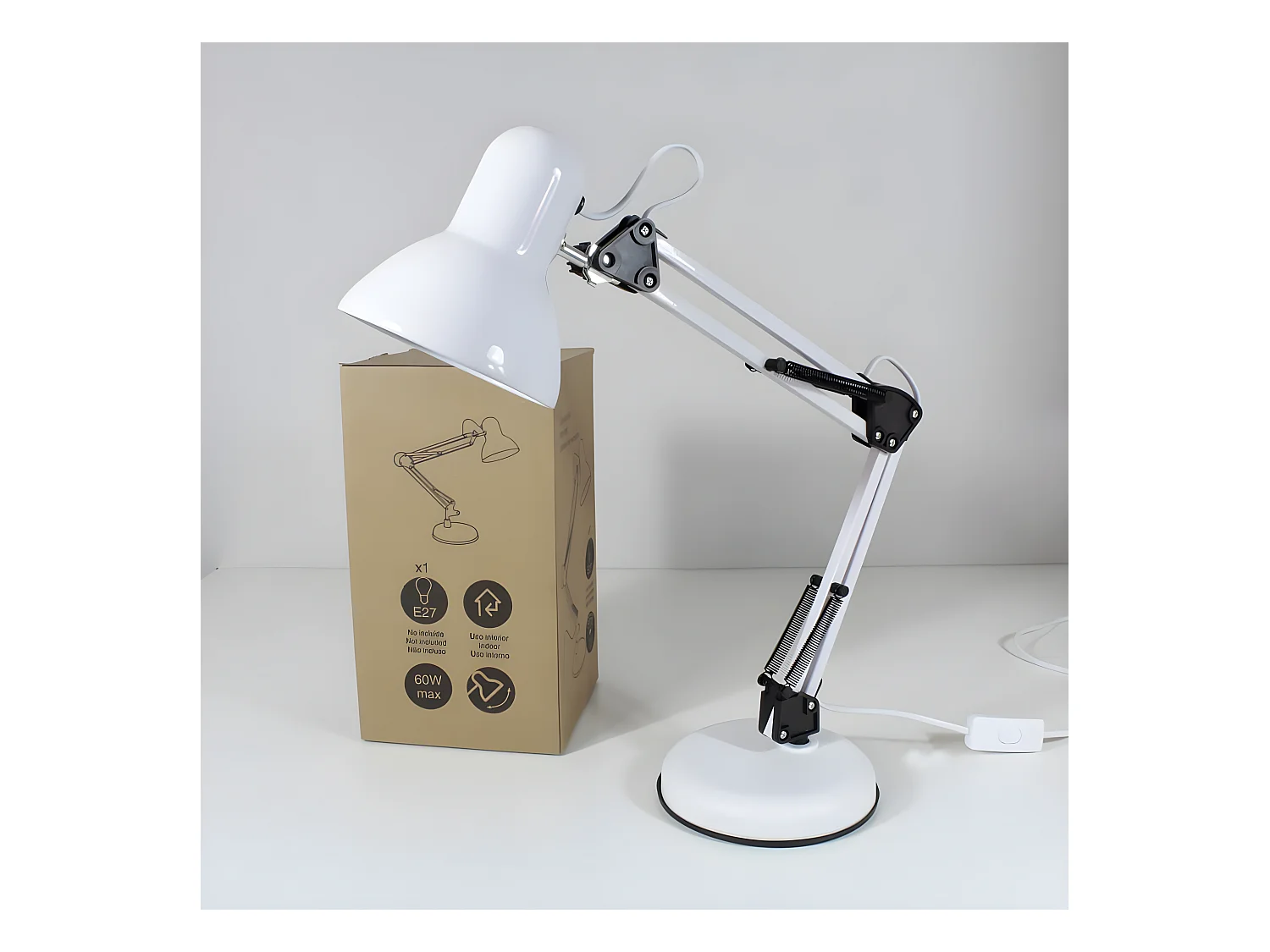 Flexo articulado Avati con estructura de metal 1xE27 - Blanco