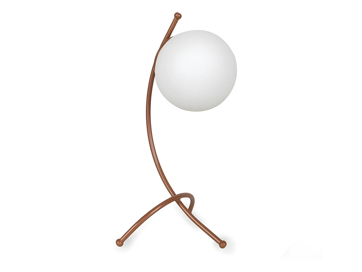 Lampe à poser Kelen avec structure moderne en métal et sphère en verre 1xE27 - Cuivre