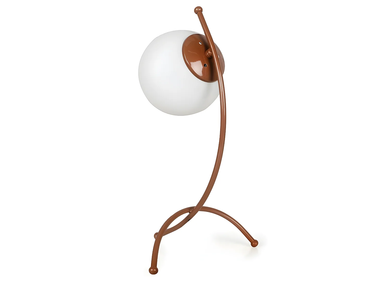 Lampe à poser Kelen avec structure moderne en métal et sphère en verre 1xE27 - Cuivre