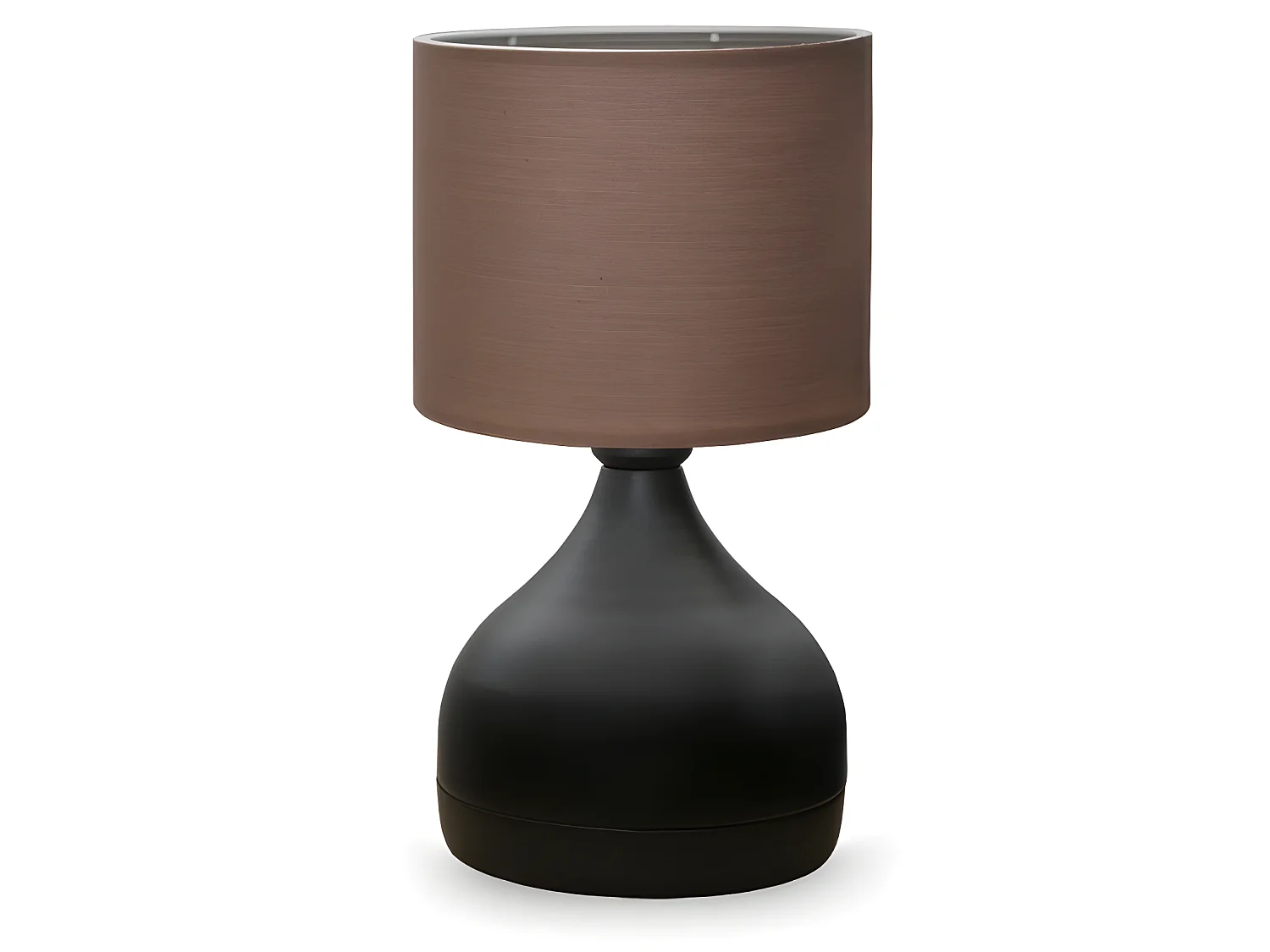 Lampe à poser Nedira avec pied en métal et abat-jour en tissu 1xE27 ø18,5cm - Noir