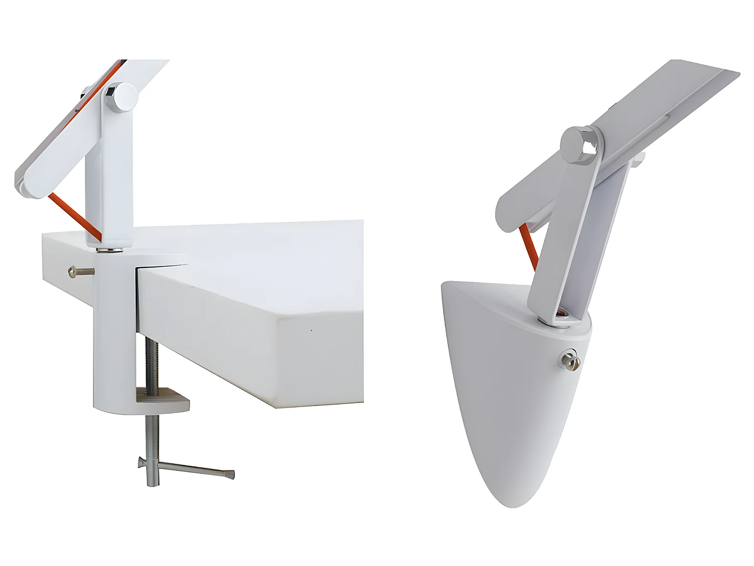 Litrobo 6W 540lm 4000K LED flexo met verstelbare ronde of klemvormige voet - Wit