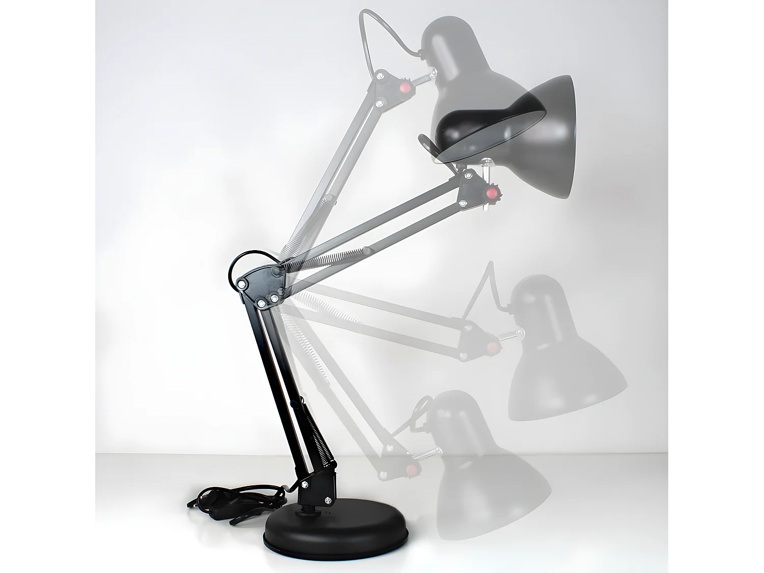 Lampe de bureau articulée Avati avec structure en métal 1xE27 - Noir