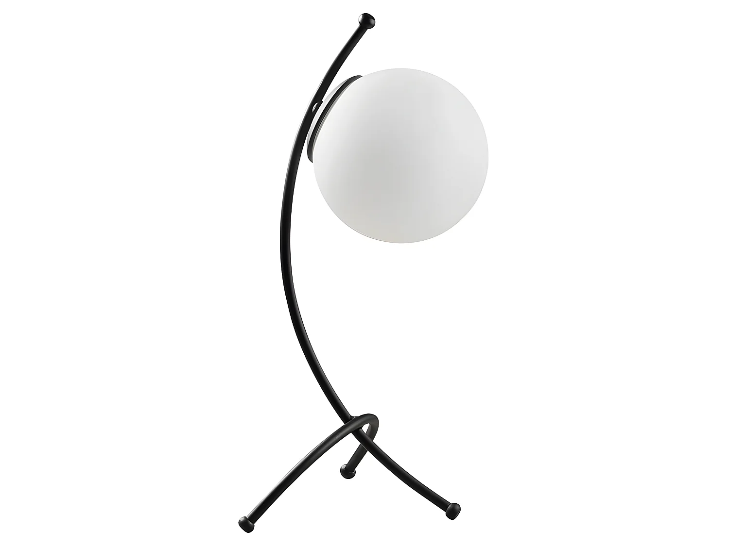 Lampe à poser Kelen avec structure moderne en métal et sphère en verre 1xE27 - Noir