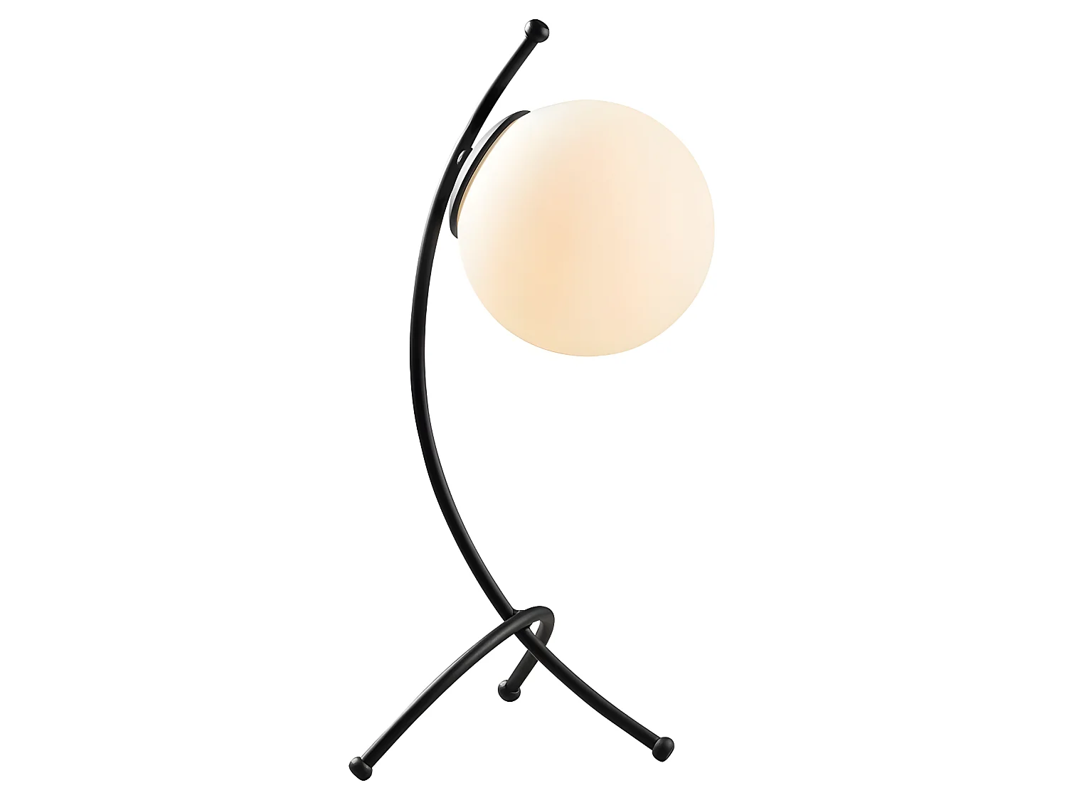 Lampe à poser Kelen avec structure moderne en métal et sphère en verre 1xE27 - Noir