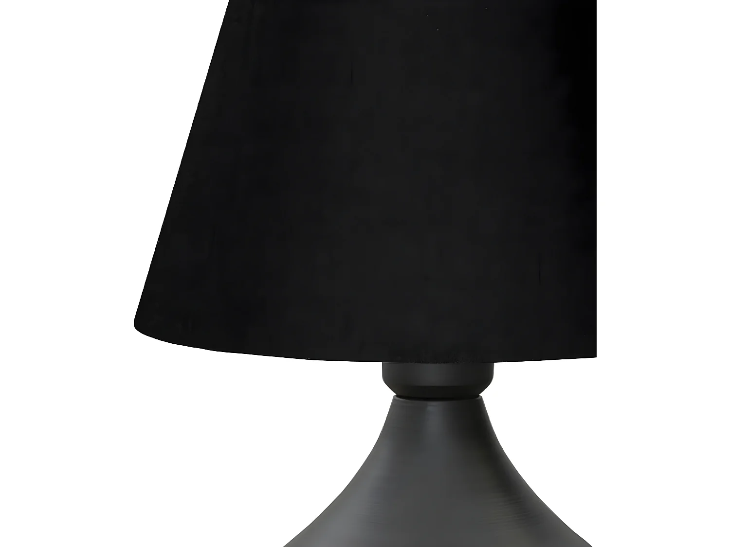 Niera tafellamp met metalen voet en stoffen kap 1xE27 - Zwart