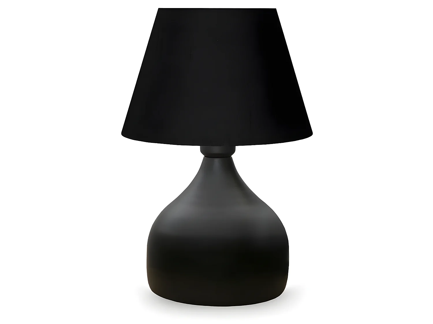 Tischleuchte Niera mit Metallsockel und Stofflampenschirm 1xE27 - Schwarz