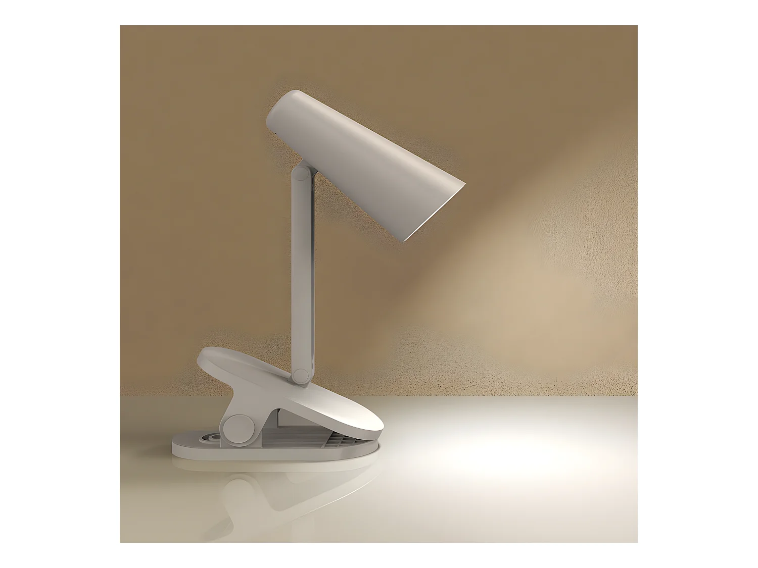 Lampe de bureau à pince LED Rinos CCT 3W 110lm à intensité réglable - Blanc