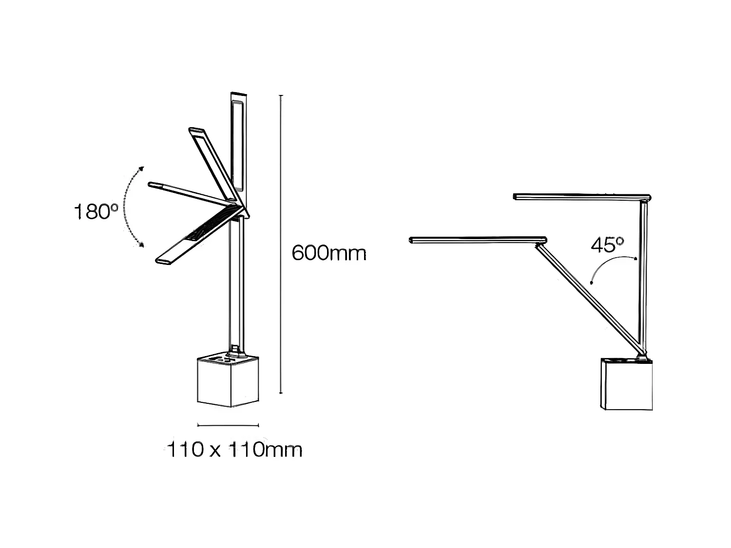 Lampe de bureau LED 12W avec haut-parleur et port USB pour recharger les téléphones