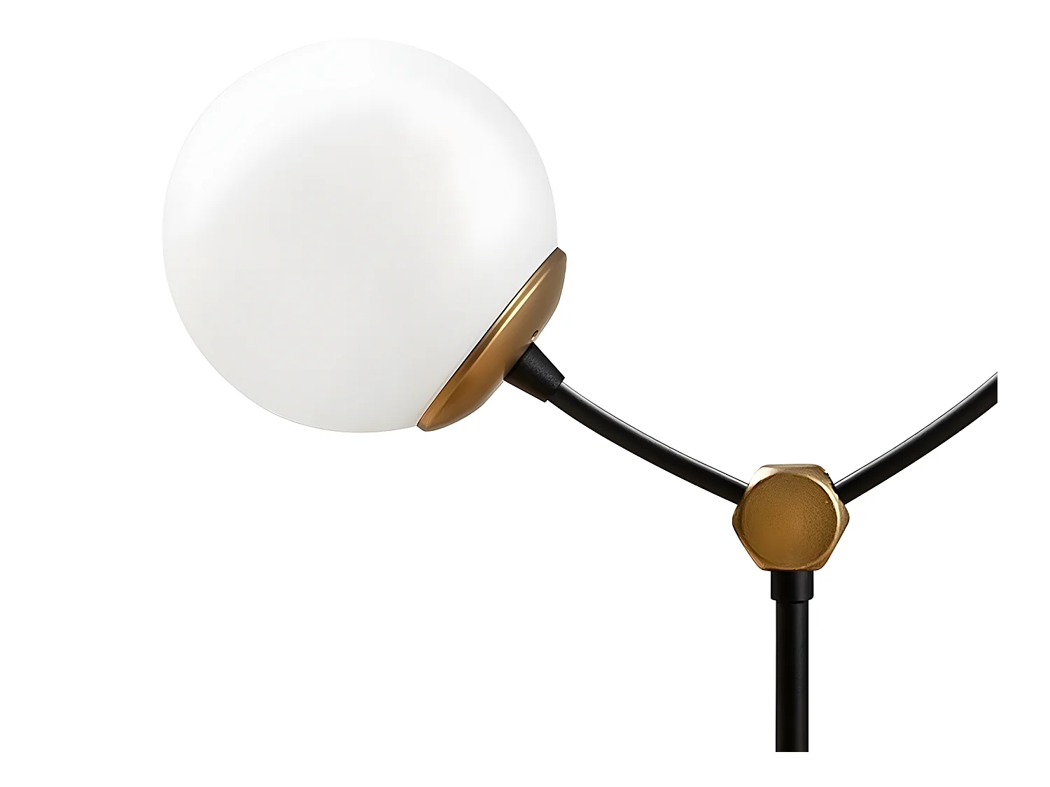 Lampe à poser Mosoma avec structure en métal et sphères en verre 2xE27 - Noir et Or