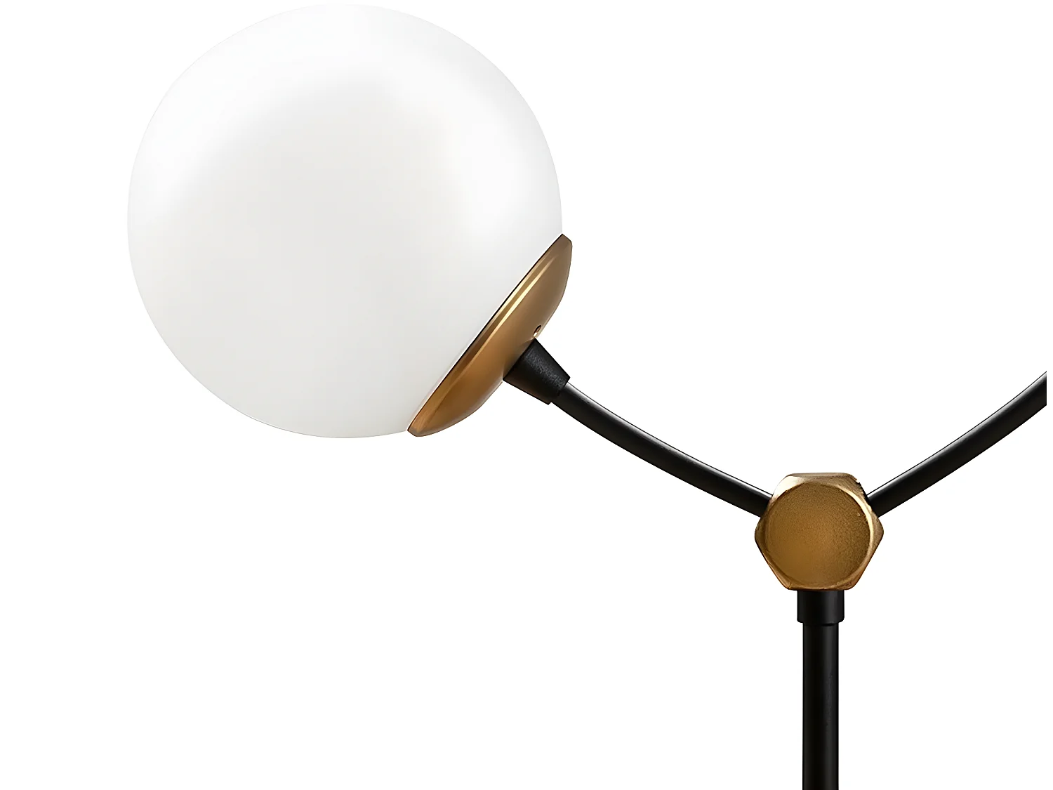 Lampe à poser Mosoma avec structure en métal et sphères en verre 2xE27 - Noir et Or