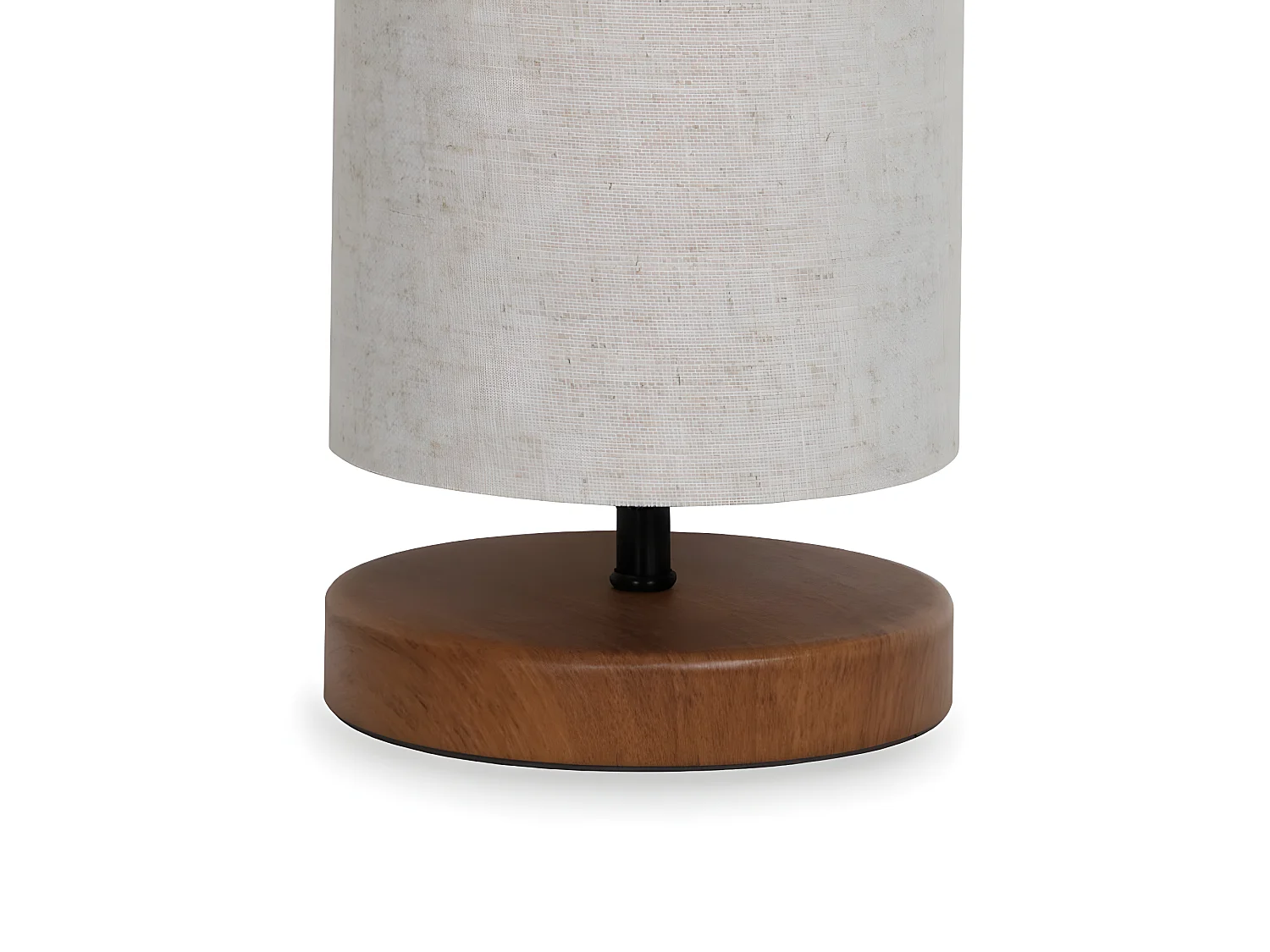 Lampe à poser Niron avec pied en bois et abat-jour en tissu 1xE27 ø15cm - Beige