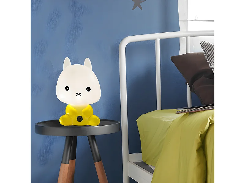 Lampada da tavolo per bambini a forma di coniglio 1xE14 - Giallo