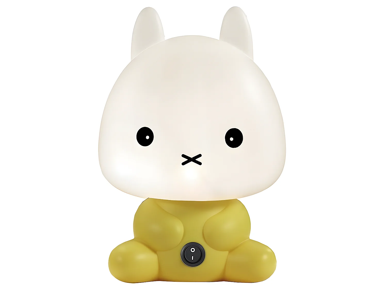 Lampe à poser enfant forme lapin 1xE14 - Jaune