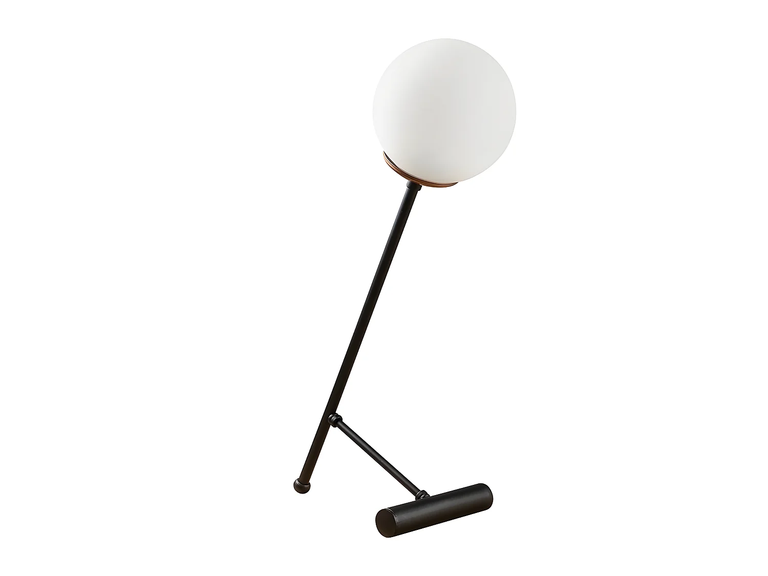 Lampe à poser Birdie de style nordique avec sphère en verre 1xE27 - Noir et Cuivre