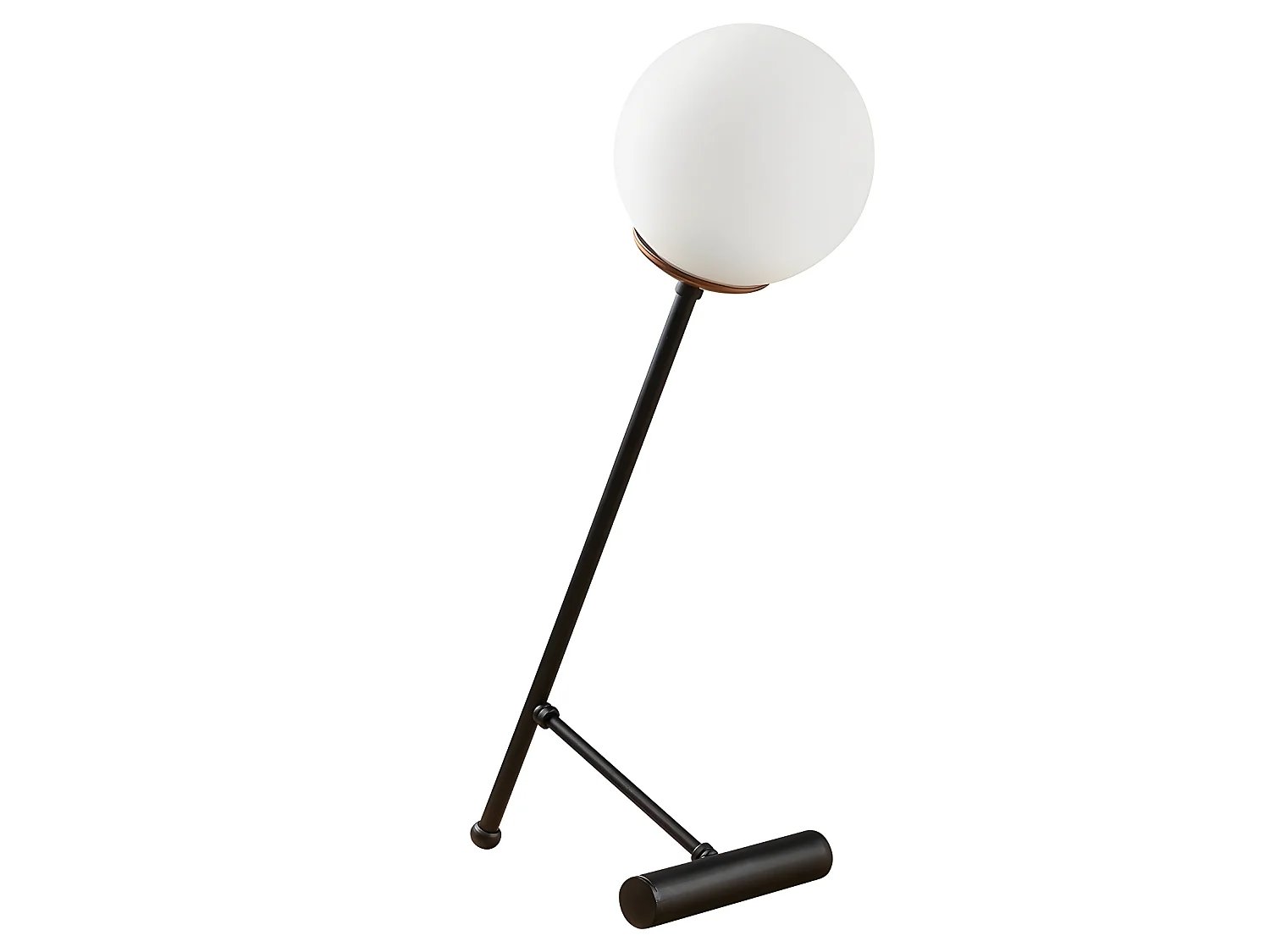 Lámpara de mesa Birdie estilo nórdico con esfera de cristal 1xE27 - Negro y Cobre