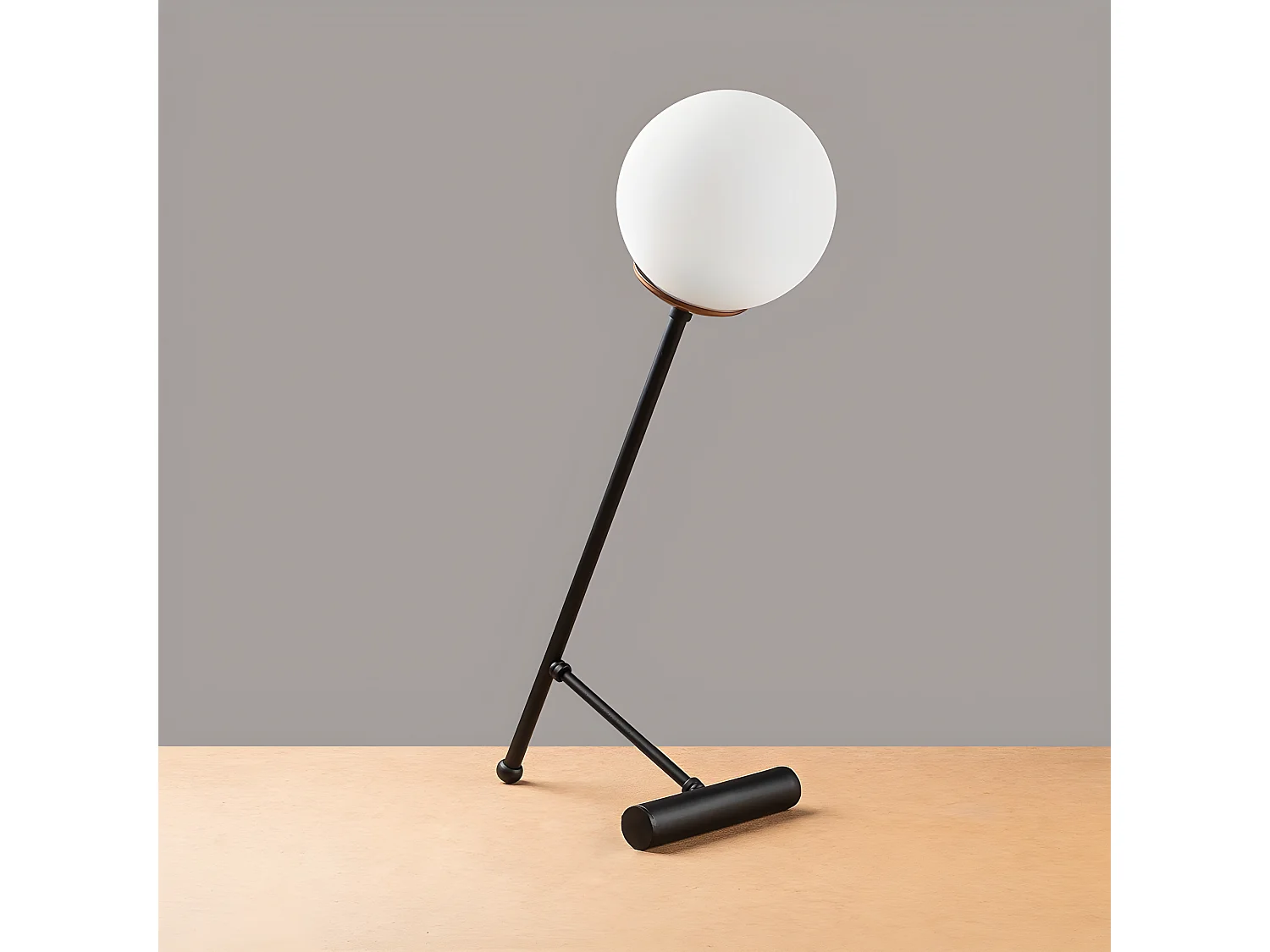 Lámpara de mesa Birdie estilo nórdico con esfera de cristal 1xE27 - Negro y Cobre