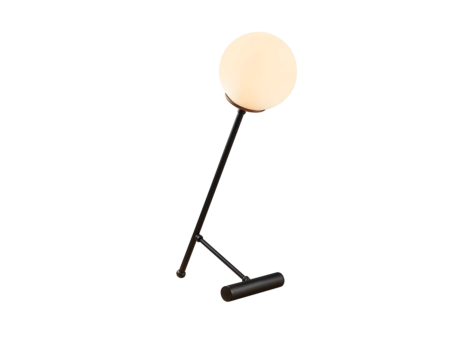 Lampe à poser Birdie de style nordique avec sphère en verre 1xE27 - Noir et Cuivre