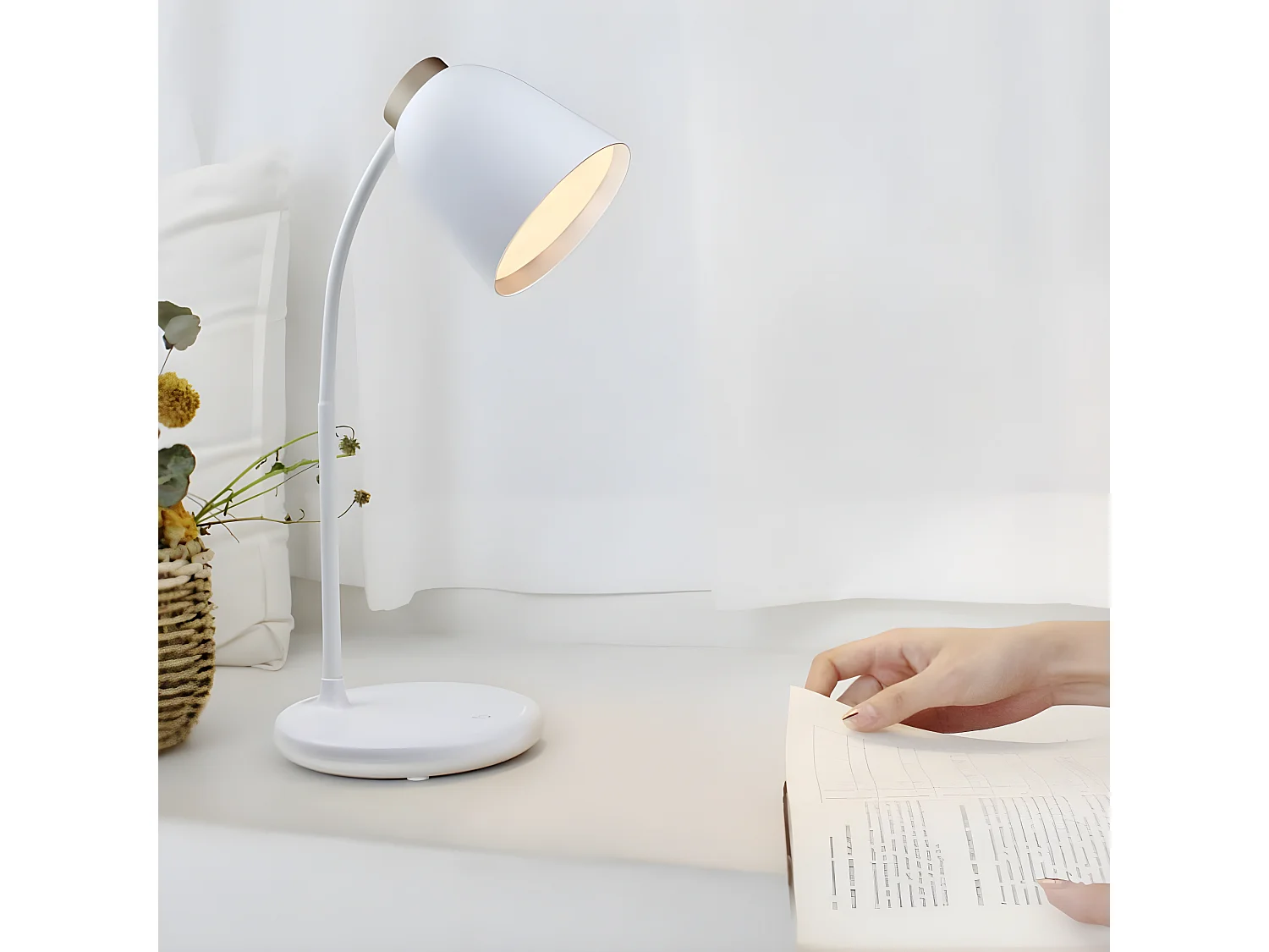 Tale 4W CCT Dimbare Dim LED Draagbare Bureaulamp - Wit
