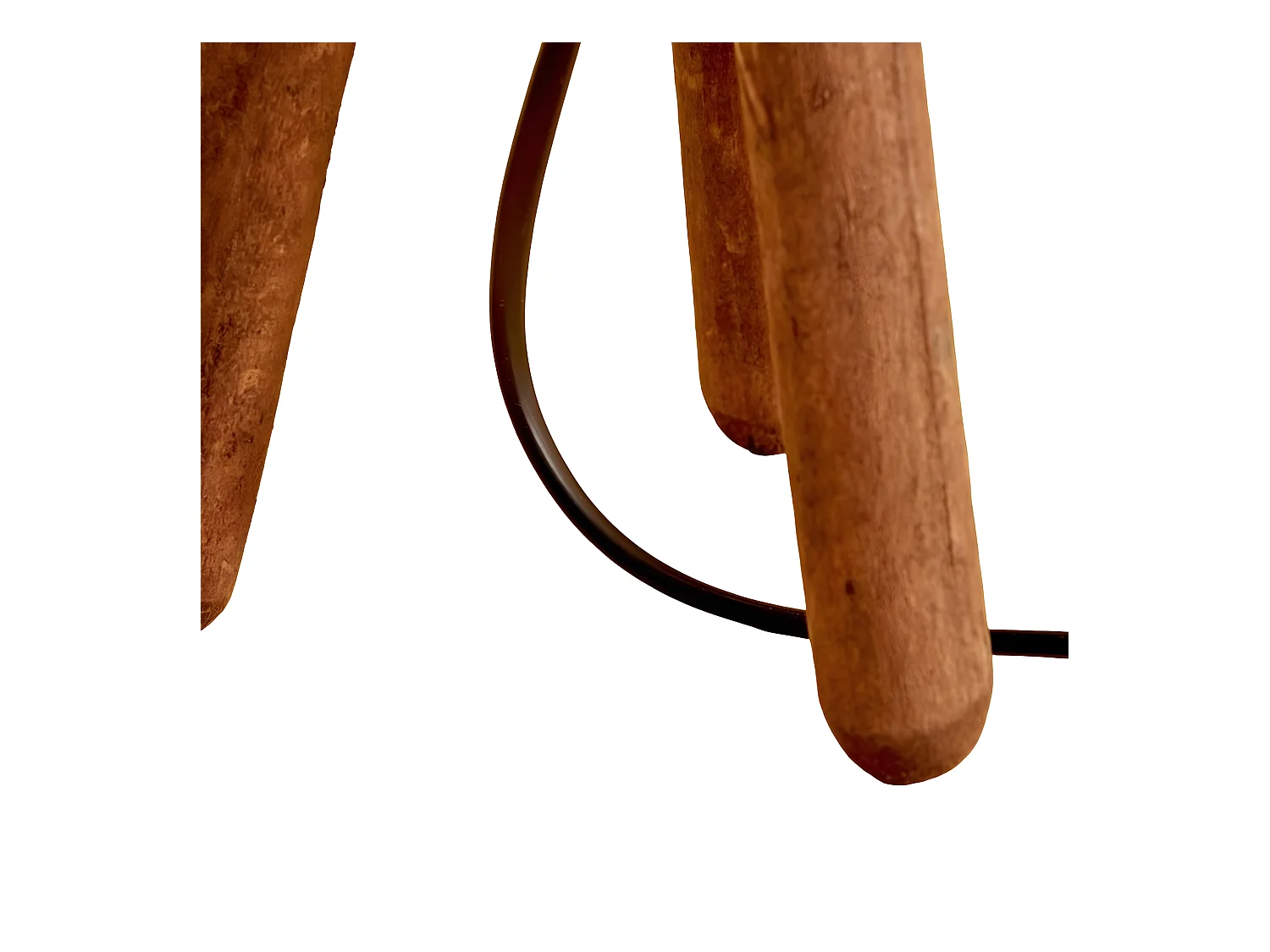 Lampe à poser trépied Yago avec pieds en bois et abat-jour en tissu 1xE27 - Jaune