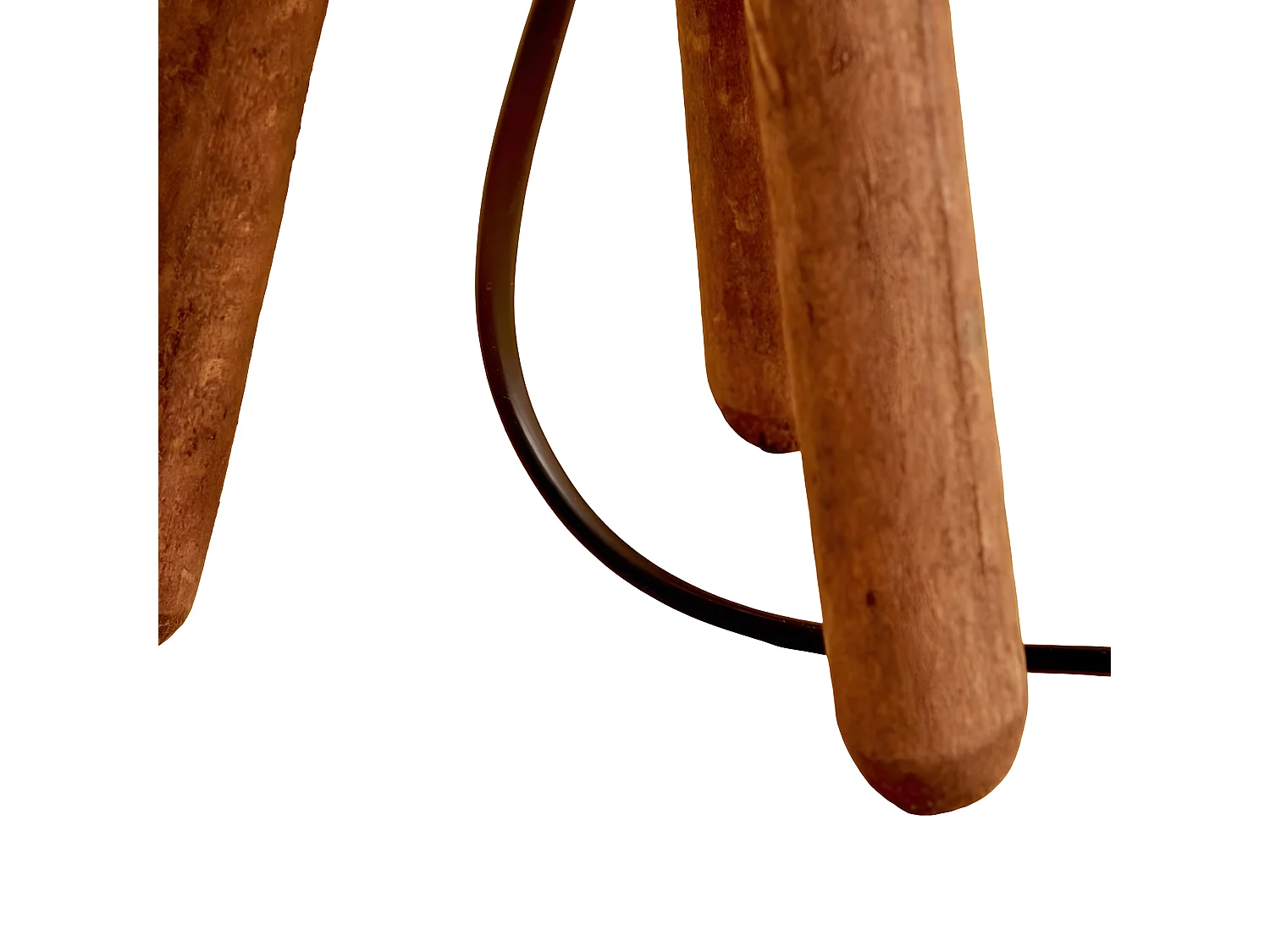 Lampe à poser trépied Yago avec pieds en bois et abat-jour en tissu 1xE27 - Jaune