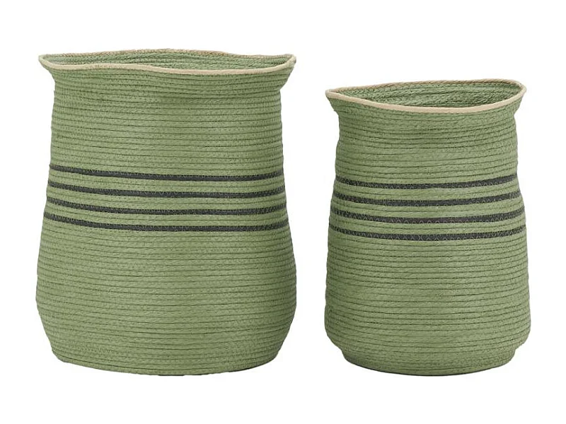 Cache-pots  en jonc vert (lot de 2)