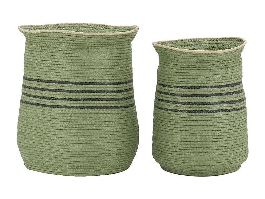 Cache-pots  en jonc vert (lot de 2)