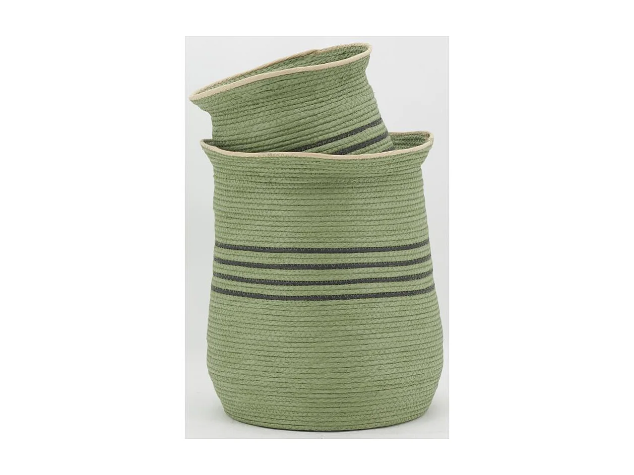 Cache-pots  en jonc vert (lot de 2)