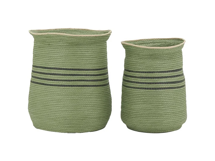 Cache-pots  en jonc vert (lot de 2)