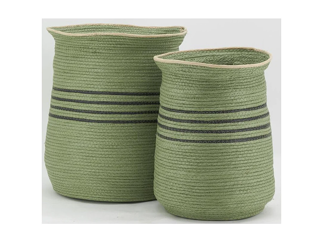 Cache-pots  en jonc vert (lot de 2)
