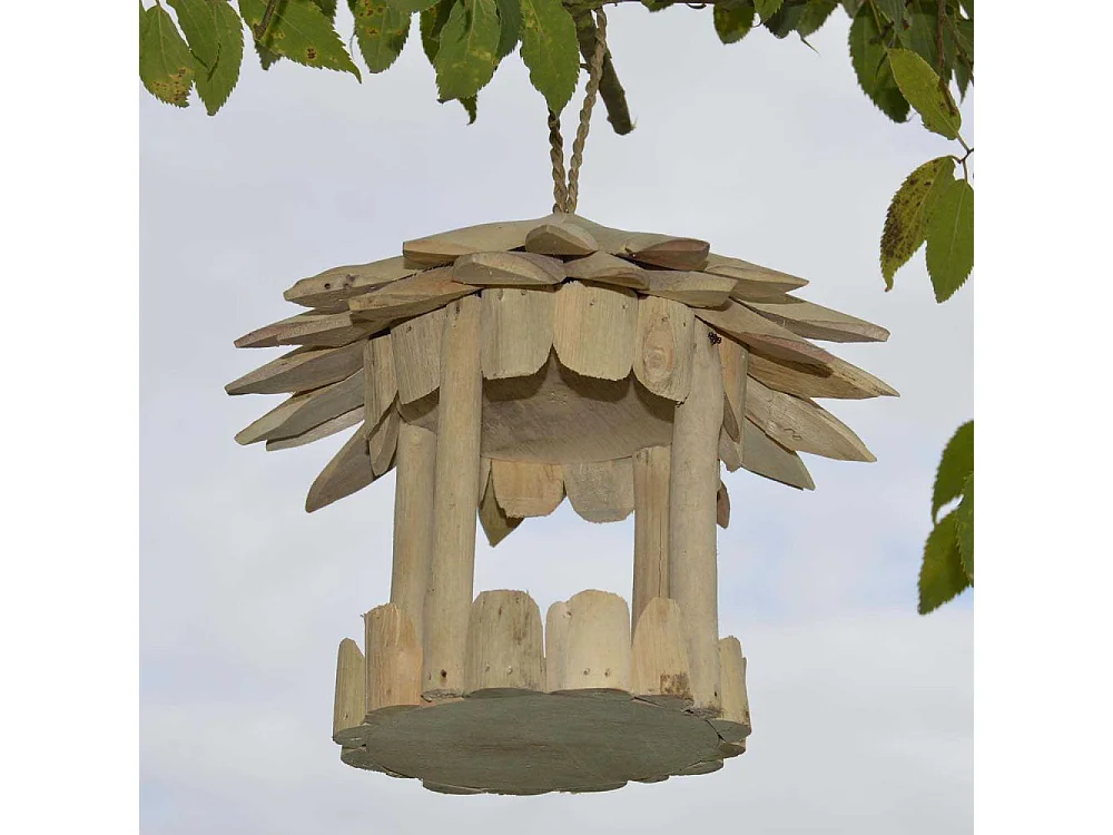 Mangeoire en bois d'albésia à suspendre