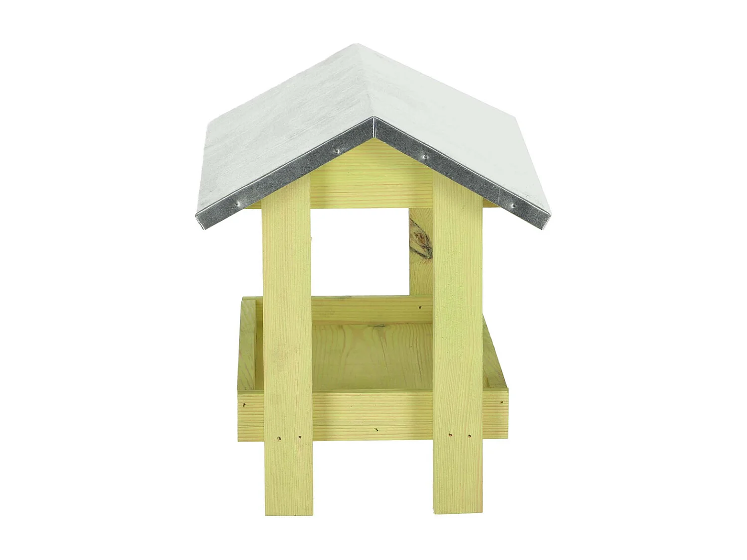 Mangeoire de sol en pin avec toit en zinc