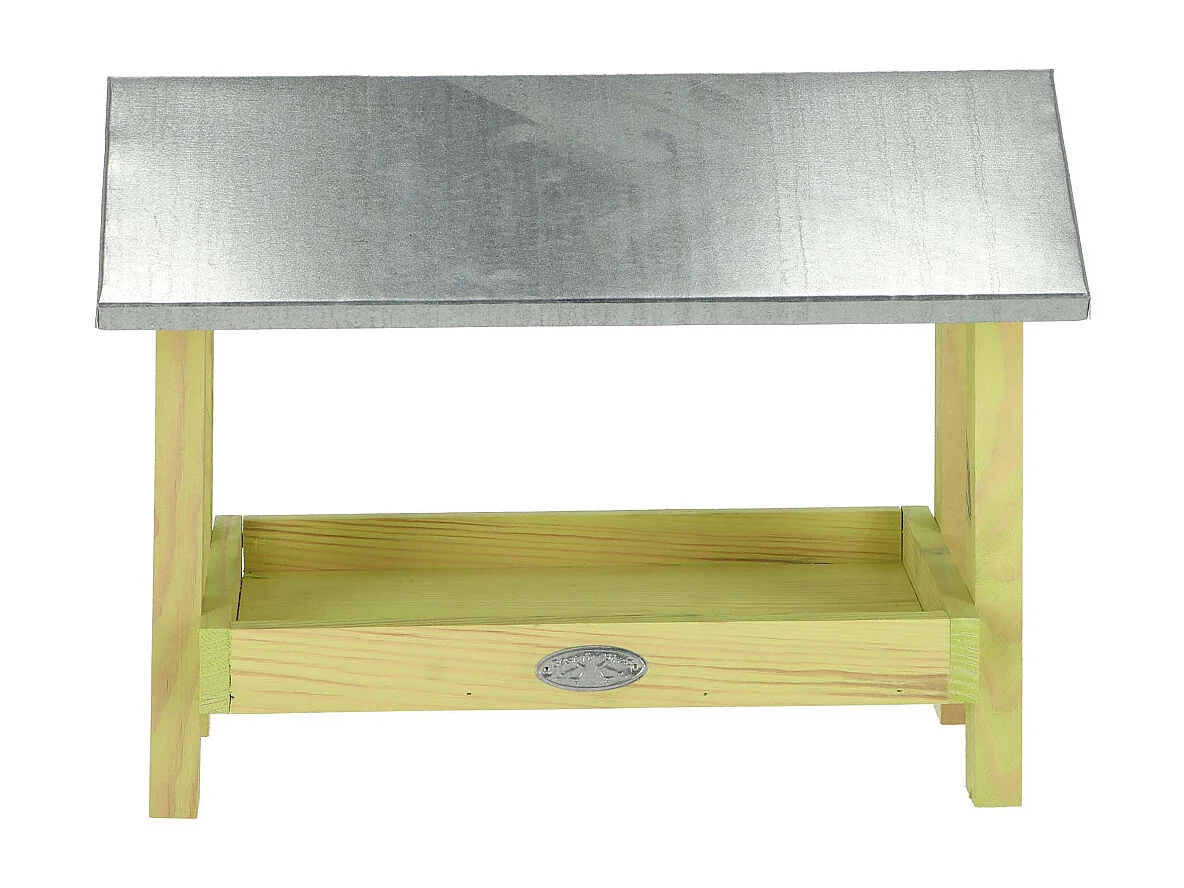 Mangeoire de sol en pin avec toit en zinc